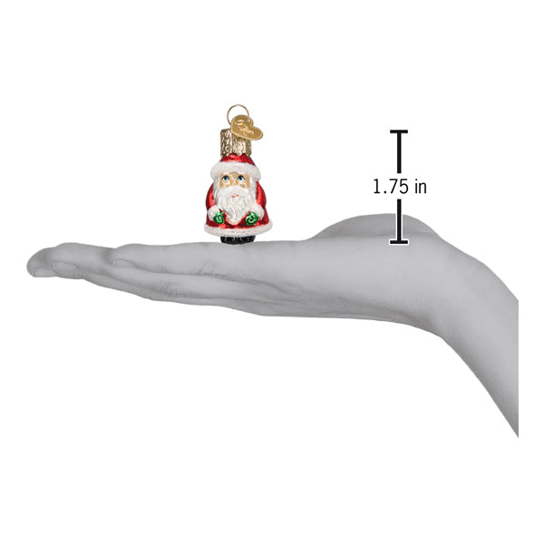 Old World Christmas Mini Santa Ornament - hand-blown glass Christmas tree ornament (view 4)