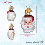 Old World Christmas Mini Winking Santa Ornament - hand-blown glass Christmas tree ornament (view 7)