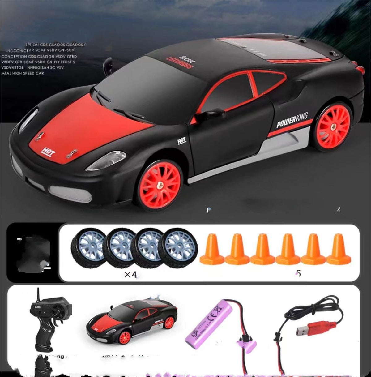 2.4G Drift Rc Car 4WD RC Drift Car Toy Remote Control GTR Model AE86 Vehicle Car RC Racing Car Toy For Children Christmas Gifts - Cindi Book