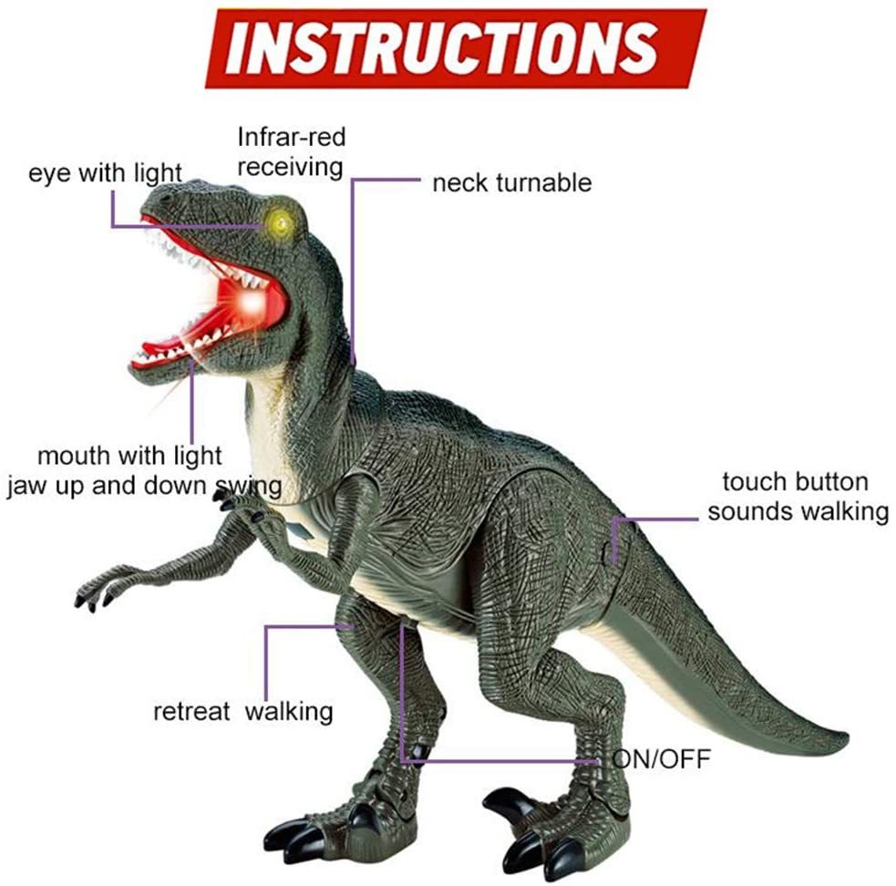 Electric Dinosaur Simulation Walking Animal Remote Control Toy - Cindi Book