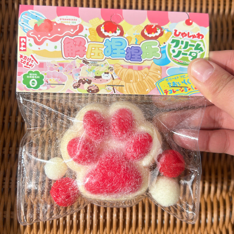 Large Cat's Paw Squeezing Toy Coconut Meat Powder Plush Good-looking Decompression Artifact - Cindi Book