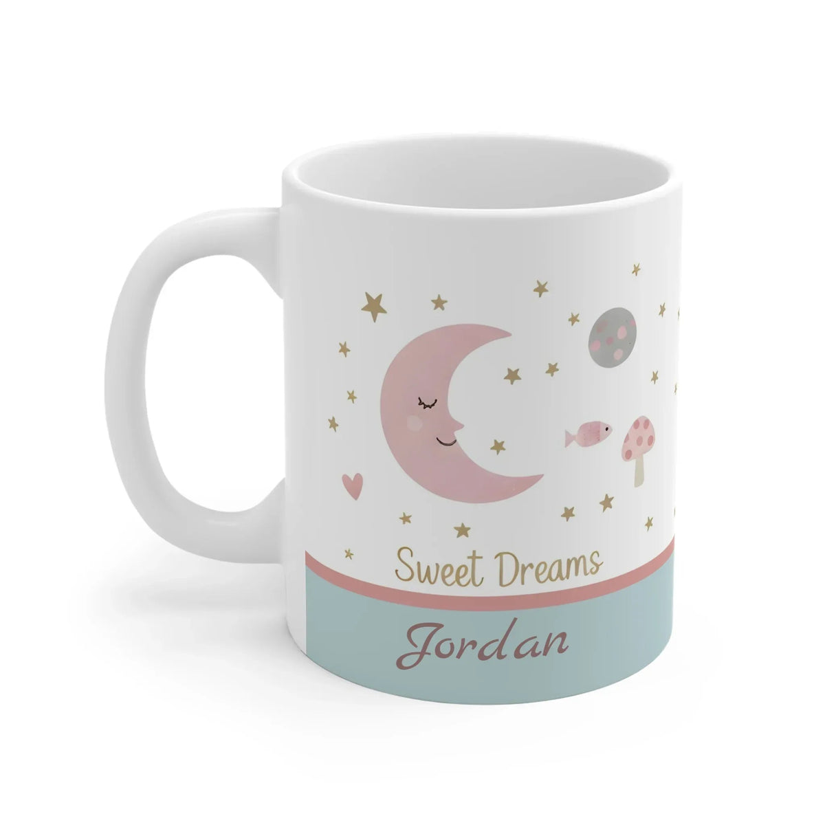 Personalized Sweet Dreams Moon & Stars Mug | Custom Name | Dreamy Celestial Ceramic Gift