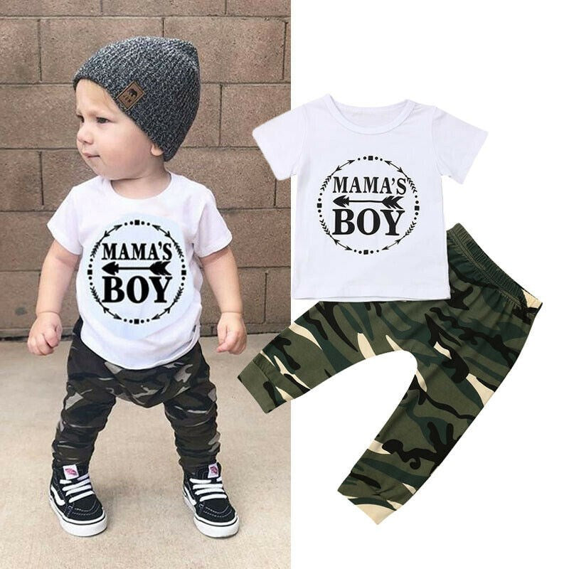 Summer  Boy Clothes Cotton T-Shirt Pants - Cindi Book