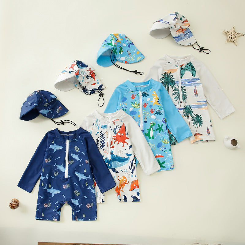 Jumpsuit Children's Swimsuit Hat Polyester - Cindi Book