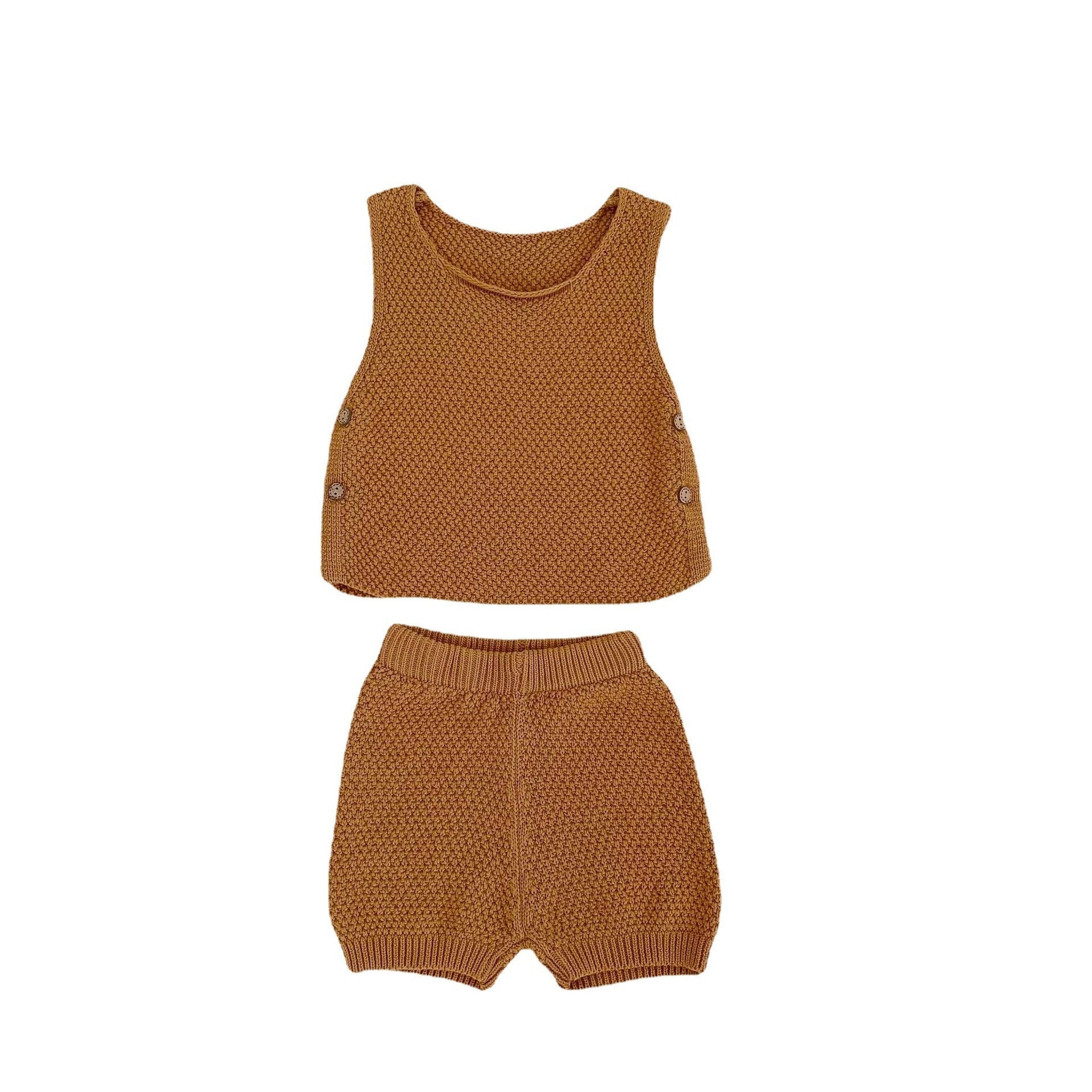Vest Open Button Top Shorts Boys And Girls Baby 2 Pieces Suit - Cindi Book
