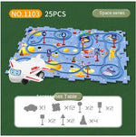 Children Puzzle Electric Railroad Speeder DIY Assembly Electric Car Automatic Rail City Scene Construction Education Toy Gift - Cindi Book