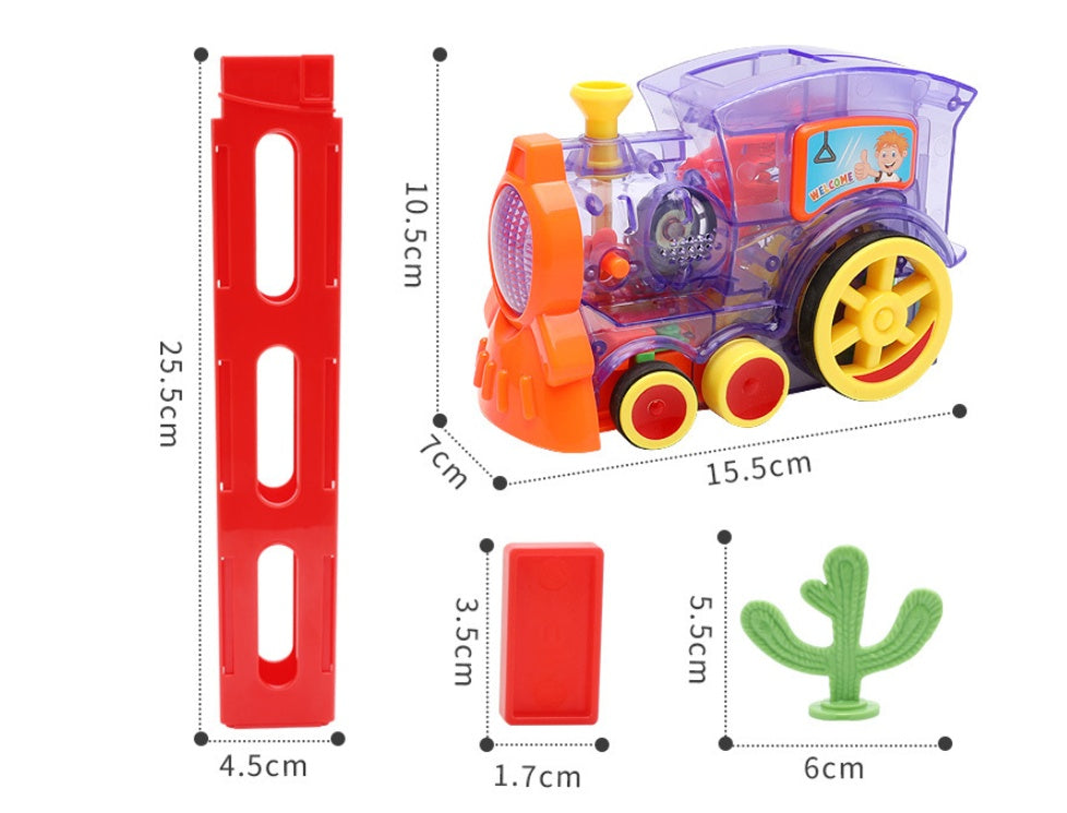 Domino Train Toys Baby Toys Car Puzzle Automatic Release Licensing Electric Building Blocks Train Toy - Cindi Book