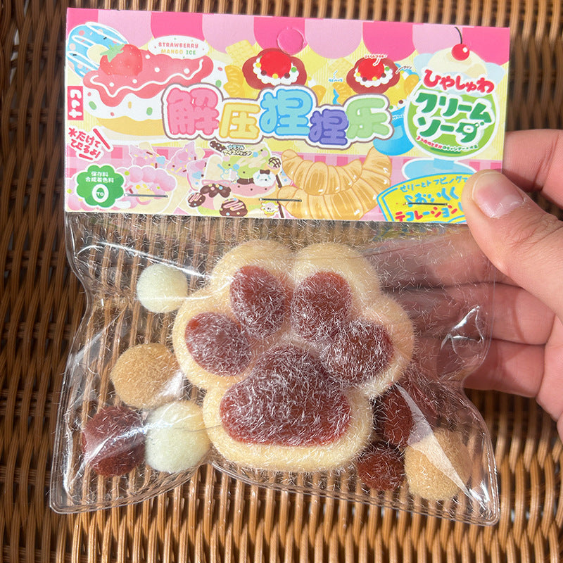 Large Cat's Paw Squeezing Toy Coconut Meat Powder Plush Good-looking Decompression Artifact - Cindi Book