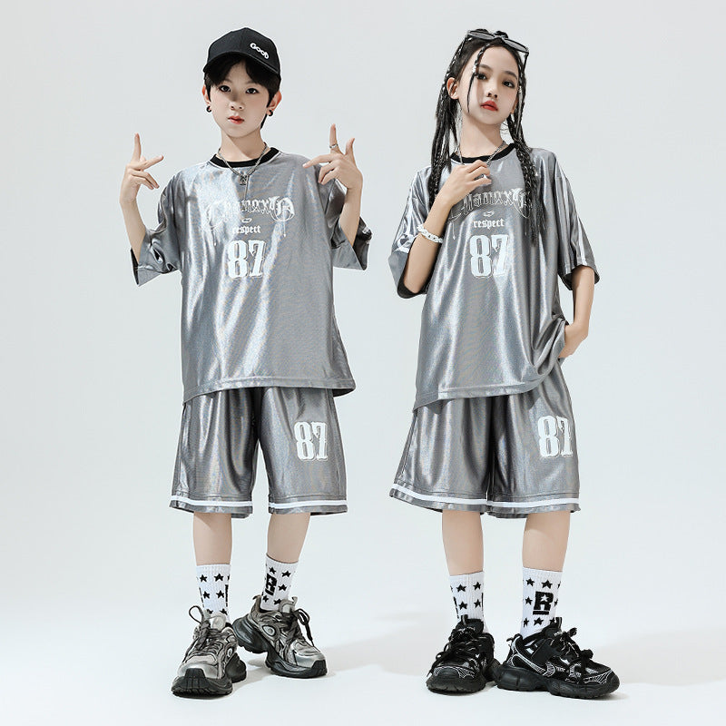 Hip Hop Children's Performance Hip Hop Glossy Loose Outfit - Cindi Book