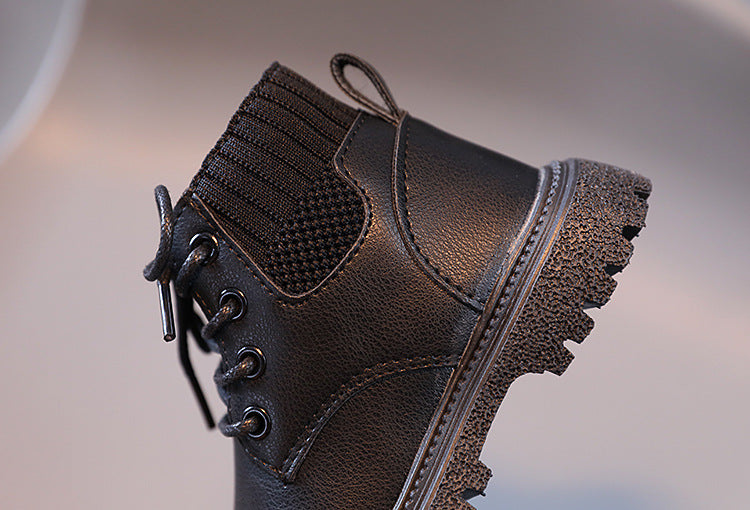 Children's Boots Martin Boys Leather Low-Cotton Cotton Girls Baby - Cindi Book