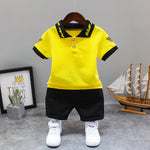 Summer Letter Lapel Short Sleeve Two-piece Suit - Cindi Book