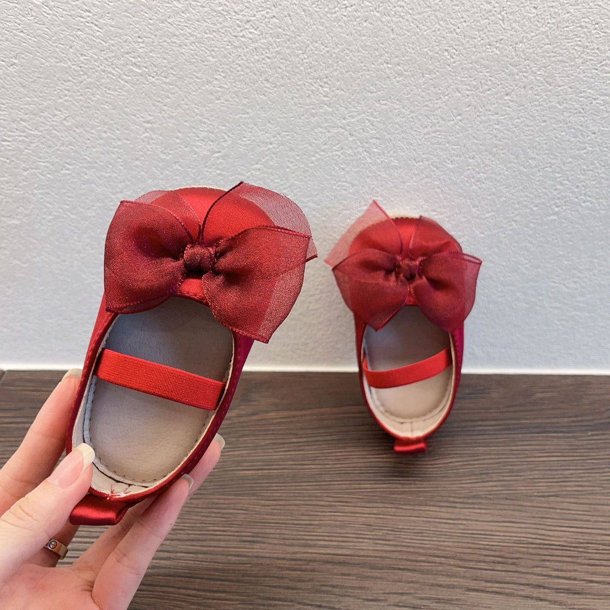 Princess Toddler Soft Bottom Pumps Bow Velcro Small Fabric Shoes - Cindi Book