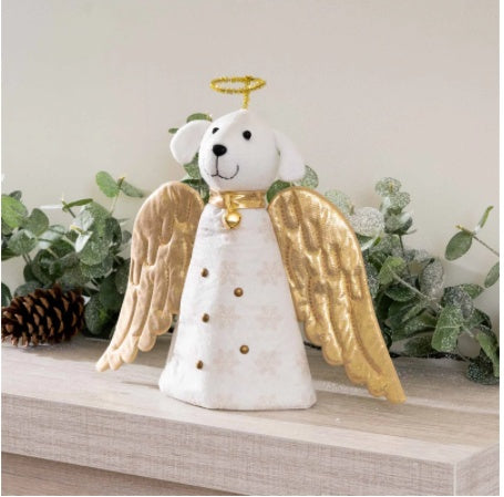 Christmas Miracle Golden Angel Dog Artisan Tree Topper - Cindi Book