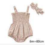 Infant Baby Girls 2Pcs Summer Outfits, Sleeveless Frill Smoc - Cindi Book