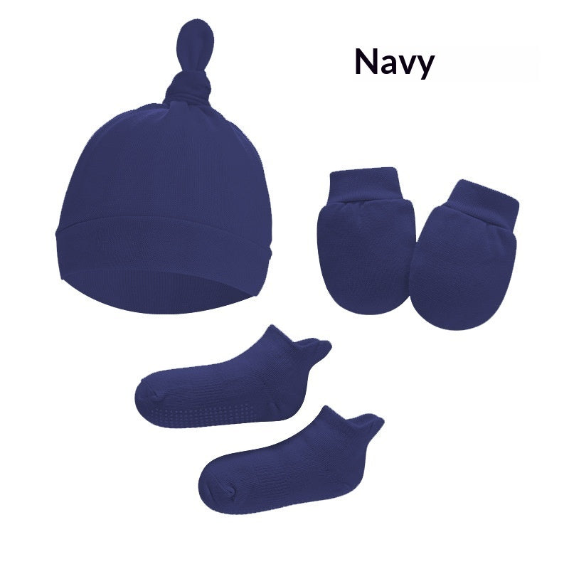 Newborn Hat Mittens And Socks Set With Rubber-soled Shoes - Cindi Book