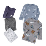Autumn Children's Cartoon Printed Home Long-sleeved Top T-shirt Mixed Color Five Pieces - Cindi Book