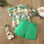 Beach Multi-color Printed Shirt Boys' Shorts Two-piece Set - Cindi Book