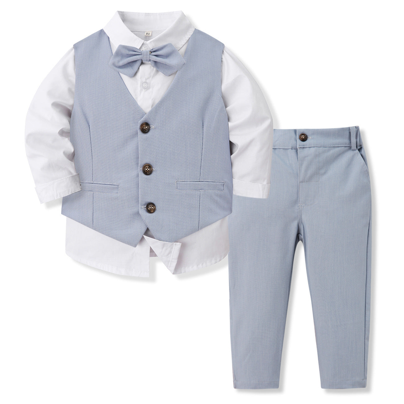 Banquet Party Gentleman Bow Tie Vest Dress Boys' Three-piece Suit - Cindi Book