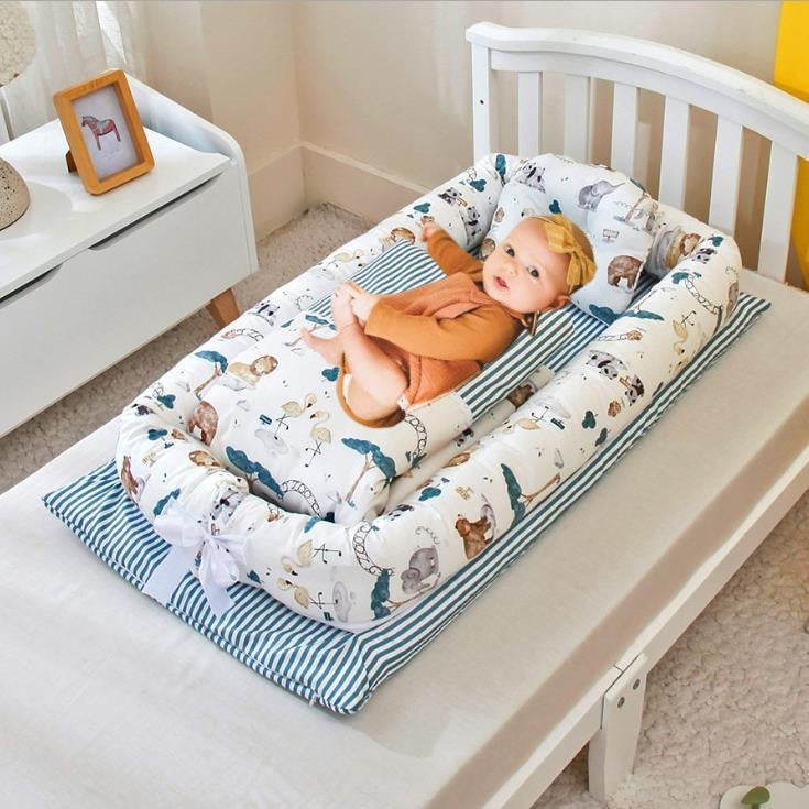 Crib Anti-pressure Newborn Foldable Portable Crib Middle Bed Baby Infant Mattress Bionic Travel Bed - Cindi Book