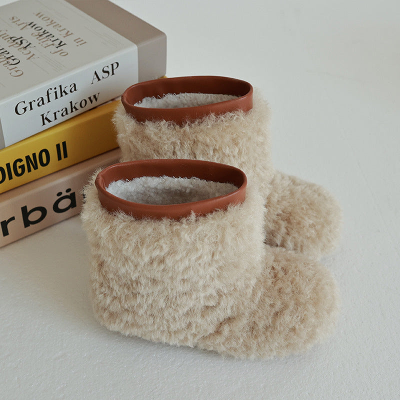 New Casual Winter Girls Thermal Soft Soled Sleeve Fur Booties - Cindi Book