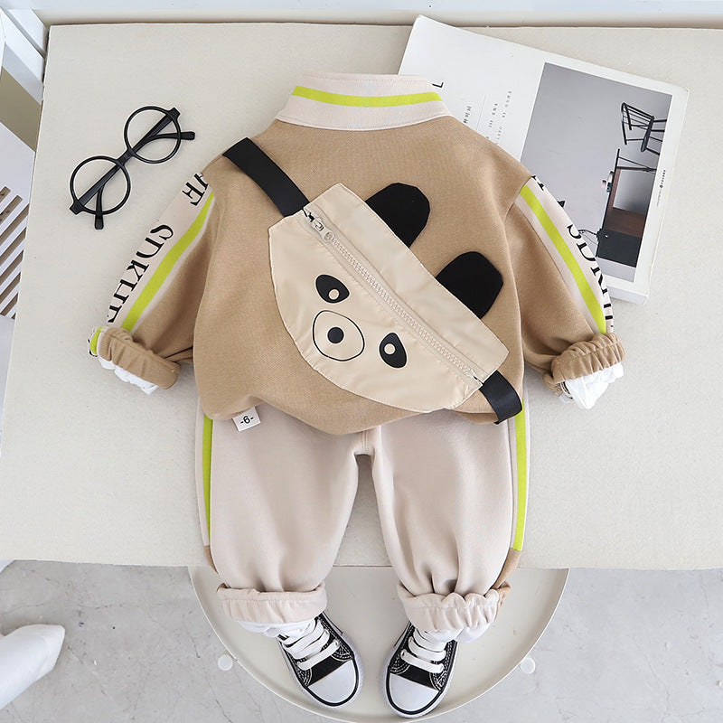 Spring Children's Clothing Boys Hoodie Jacket Long Sleeve Three-piece Suit - Cindi Book