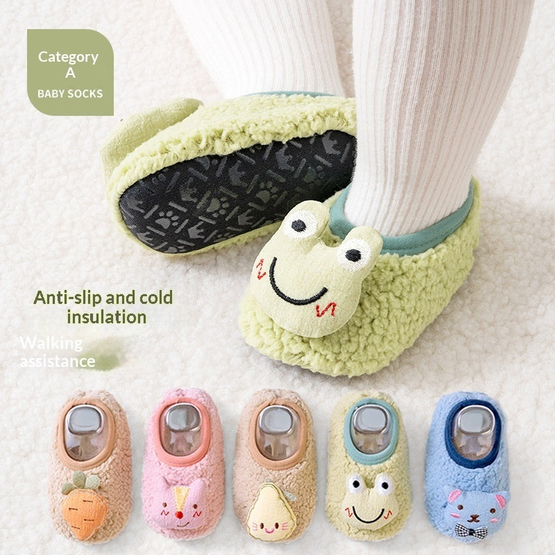 Non-slip Floor Socks For Kids Warm Fleece-lined And Extra-thickperfect As Your Little Ones First Pair Of Shoe - Cindi Book