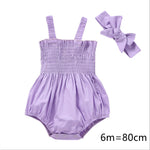 Infant Baby Girls 2Pcs Summer Outfits, Sleeveless Frill Smoc - Cindi Book