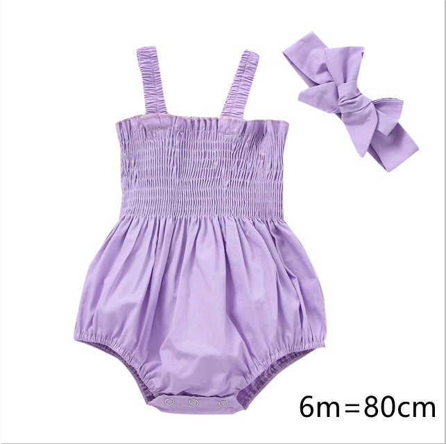 Infant Baby Girls 2Pcs Summer Outfits, Sleeveless Frill Smoc - Cindi Book