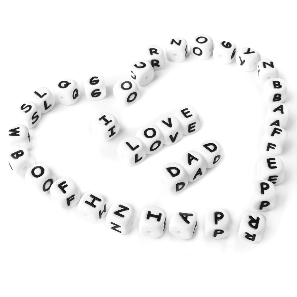 12mm Baby Products 26 Silicone English Alphabet Beads Teeth Accessories - Cindi Book