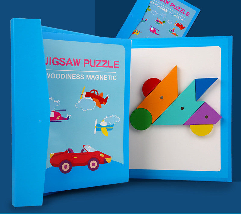 Children's Wooden Magnetic Tangram Educational Toy - Cindi Book