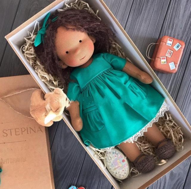 Handmade Plush Doll Golden Curly Girl Finished Product - Cindi Book