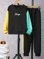Design Sense Multicolor Hoodie Pants Two-piece Set - Cindi Book