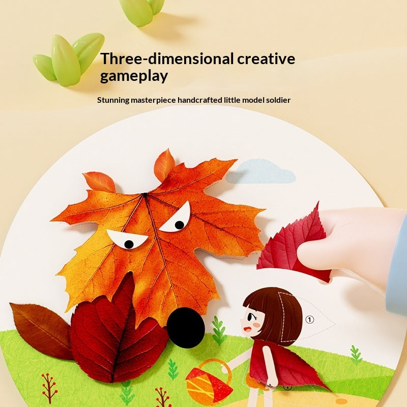 Time Study Creative Leaf Art DIY Handmade Sticker Materials Plant Specimens and Fallen Leaves