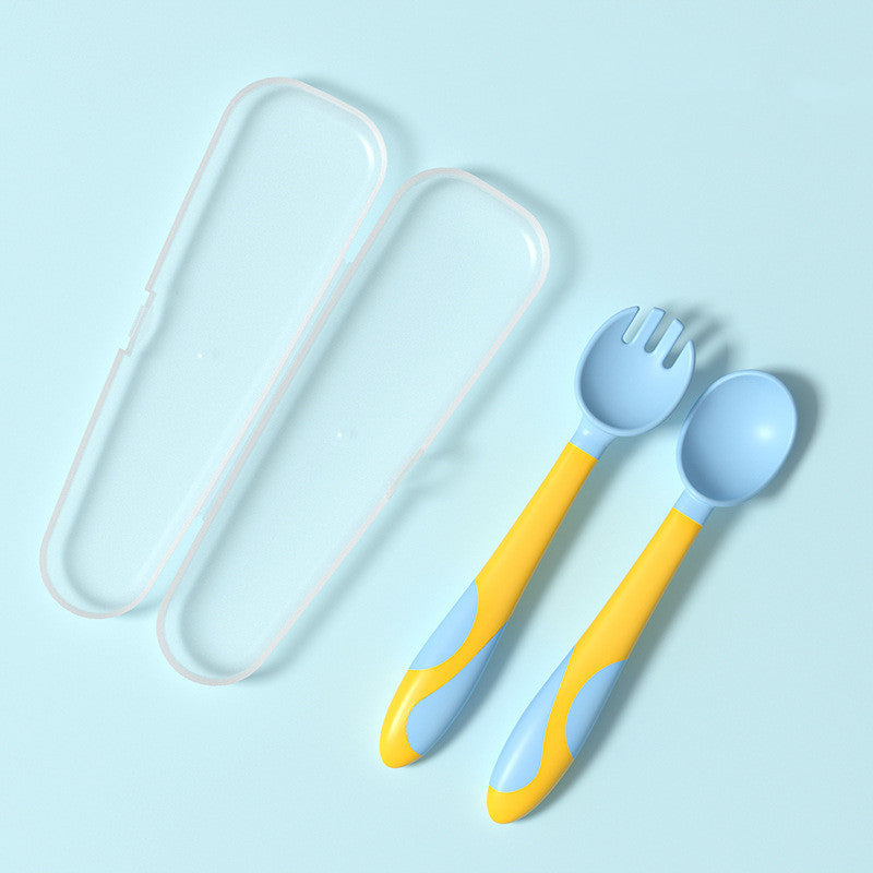 Baby Training Fork Spoon Twist Spoon Children's Tableware Set - Cindi Book