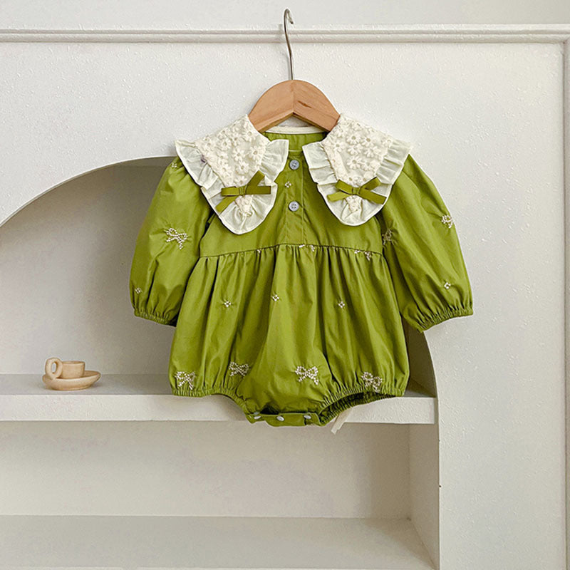 Autumn Clothes Baby's Gown Doll Collar Lace Embroidery - Cindi Book