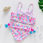 Gold-foil Nylon Two-piece Swimwear For Older Children - Cindi Book
