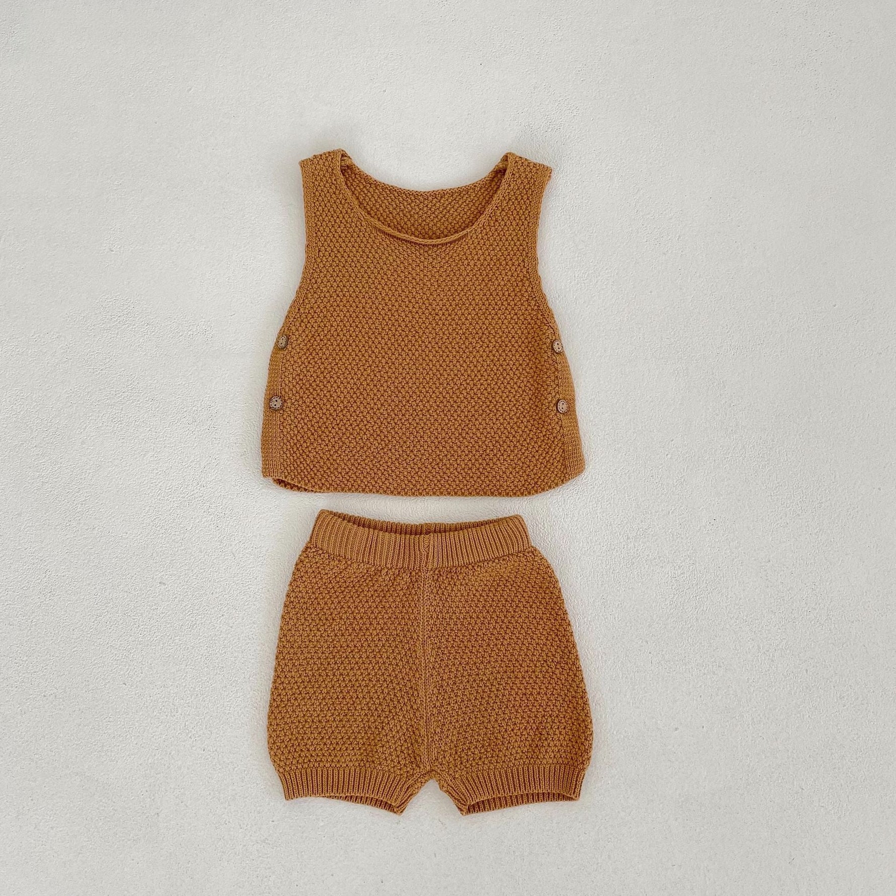 Vest Open Button Top Shorts Boys And Girls Baby 2 Pieces Suit - Cindi Book