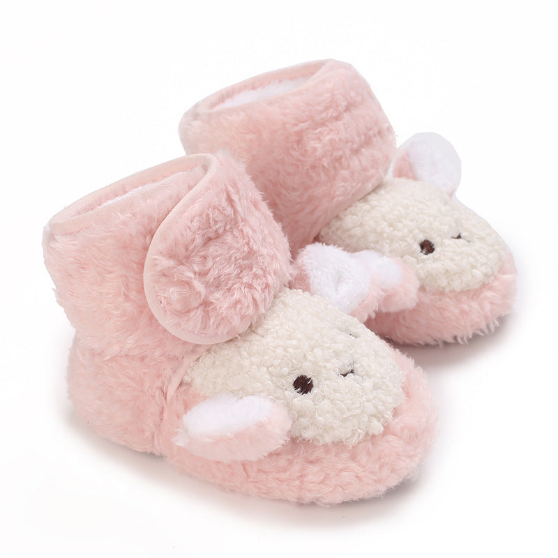 0-12 Months Old Male And Female Baby Thickened Non-slip Cartoon Cotton Shoes - Cindi Book