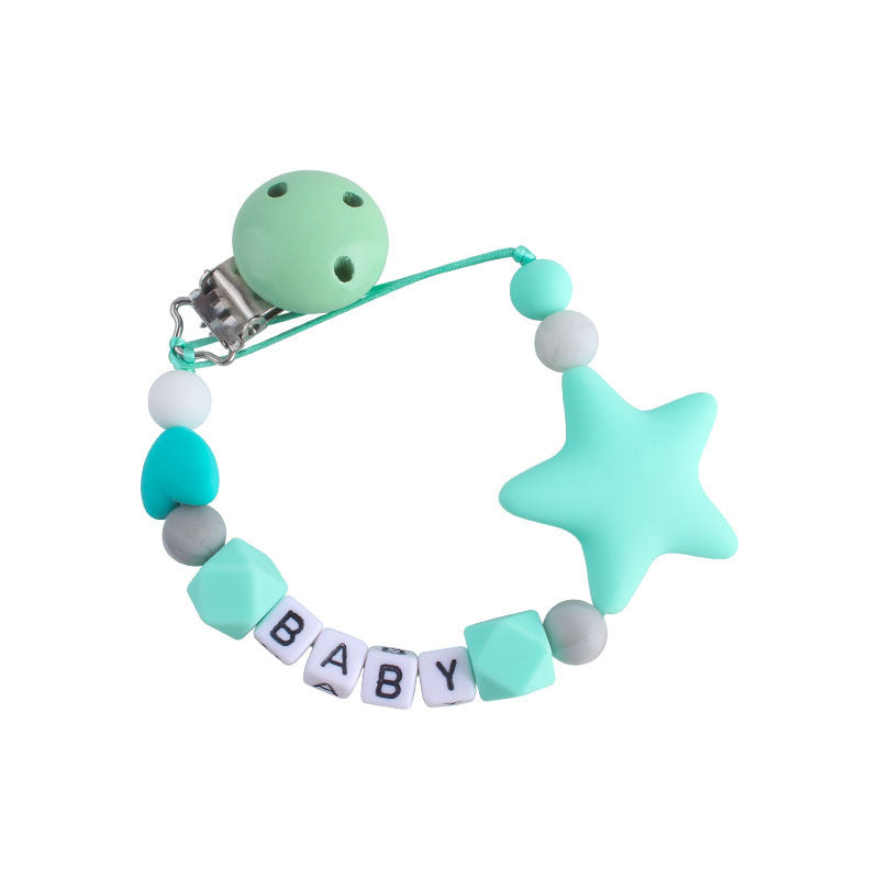 Five-Pointed Star Teether Pacifier Chain Toy