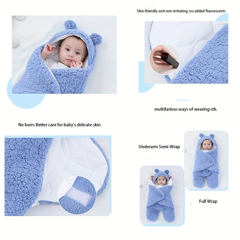 Winter Baby Sleeping Bag Bear Nap Printed Sleeping Bag, Suitable For Babies Aged 0-10 Months, Soft Nap Mat With Removable Pillow - Cindi Book