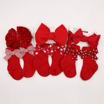 Baby Bow Hair Band Socks Suit Children's Christmas Big Bow Socks Combination - Cindi Book