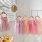 Rainbow Wings Mesh Girl Dress - Cindi Book