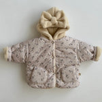 Girls' Cashmere Thickened Hooded Cotton Coat Jacket - Cindi Book