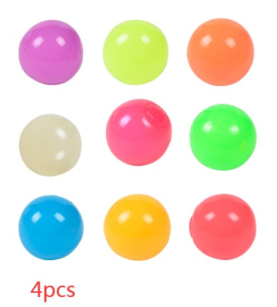 Luminous Sticky Ball Toys Sticky Wall Home Party Games Glow In The Dark Novelty Toys Decompression Squeeze Toy - Cindi Book