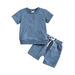 Boys And Girls Alphabet Embroidery Two-piece Suit - Cindi Book