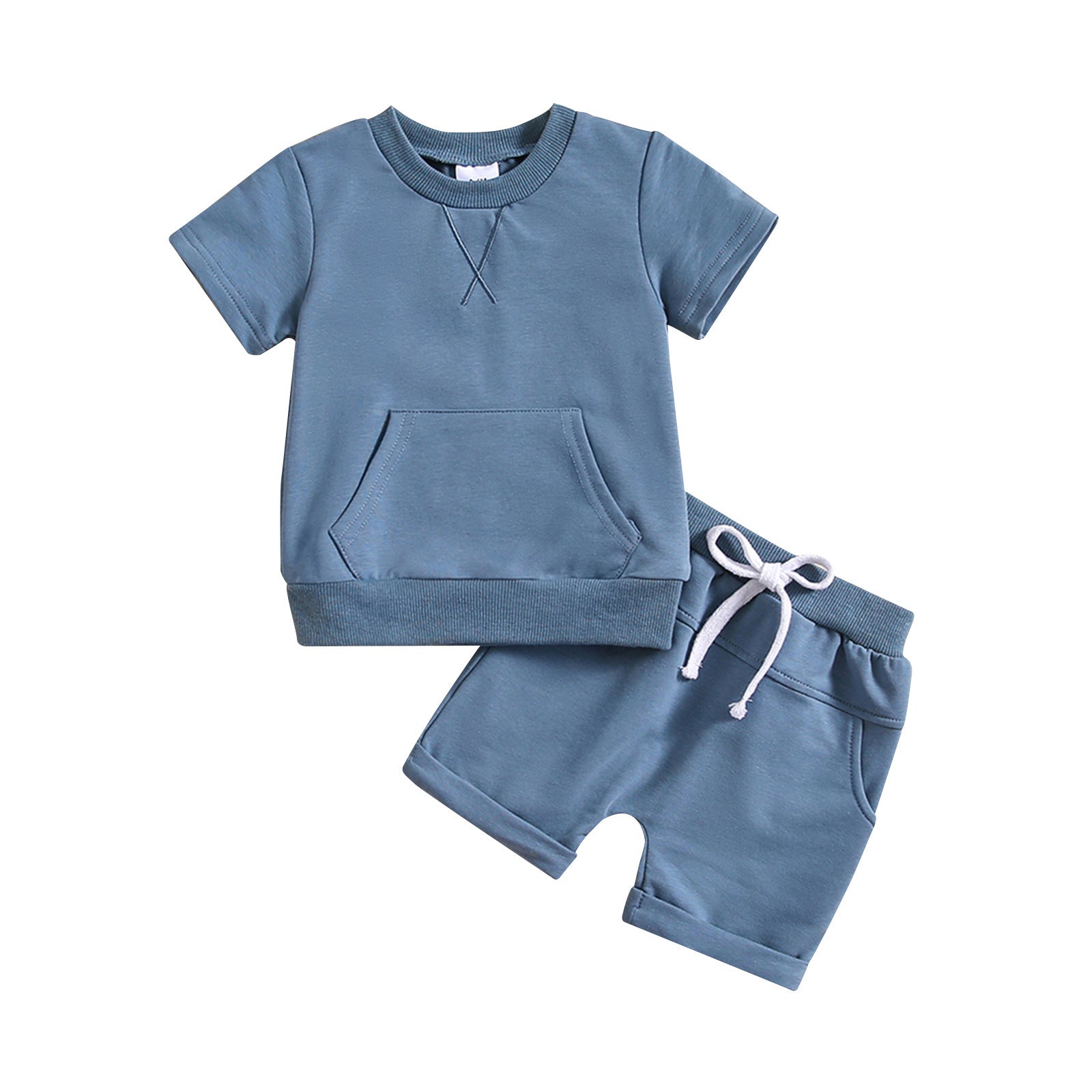 Boys And Girls Alphabet Embroidery Two-piece Suit - Cindi Book