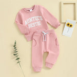 Girls Fashion Simple Letter Print Sweatshirt Suit - Cindi Book