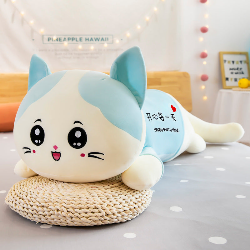 Cute Cat Plush Toy Sofa Cushion Long Throw Pillow - Cindi Book