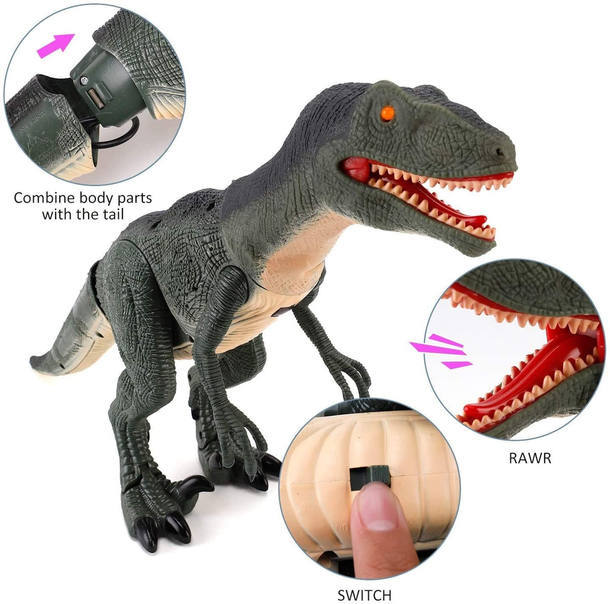 Electric Dinosaur Simulation Walking Animal Remote Control Toy - Cindi Book