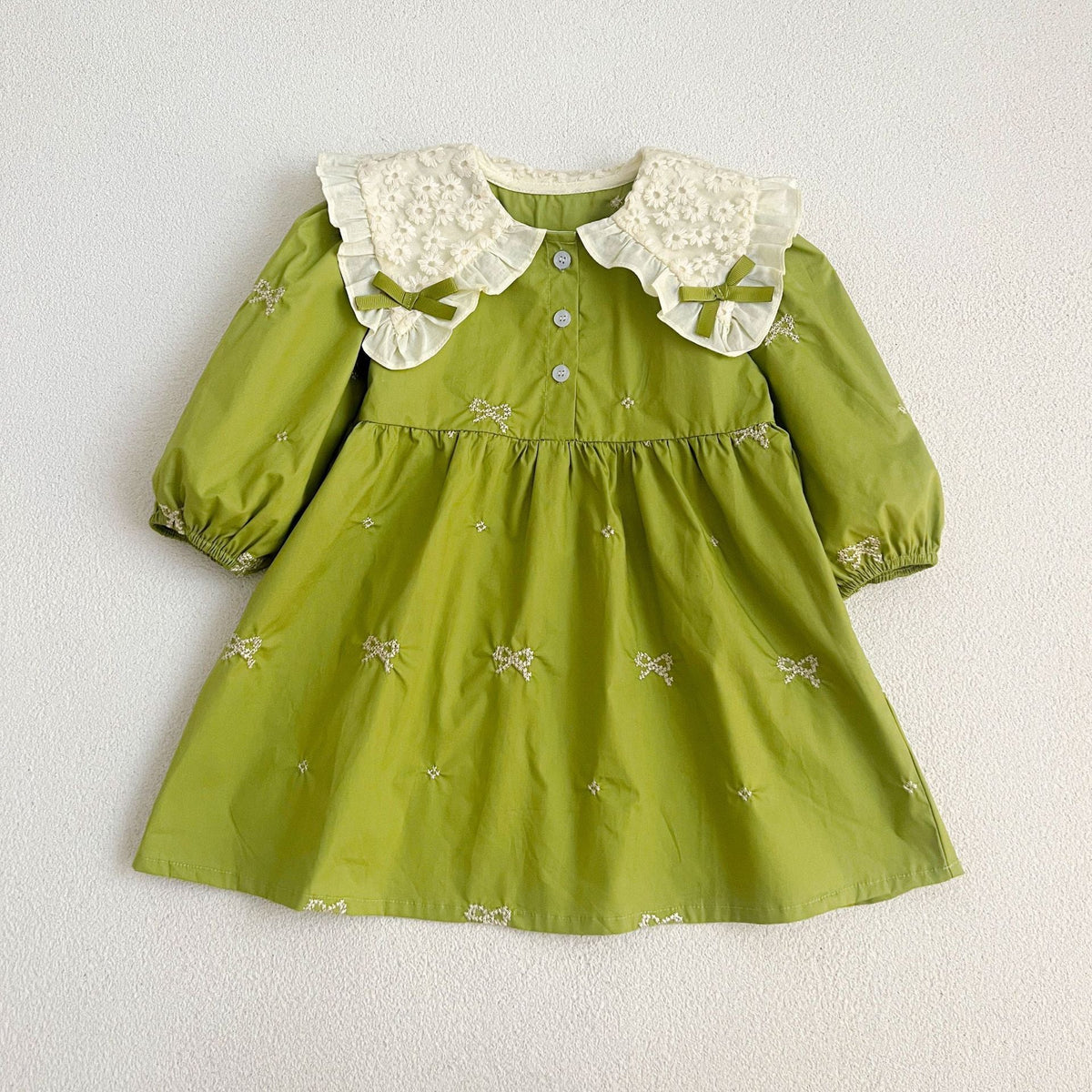 Autumn Clothes Baby's Gown Doll Collar Lace Embroidery - Cindi Book